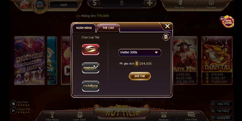 Rút tiền về tài khoản cũng cực nhanh chóng