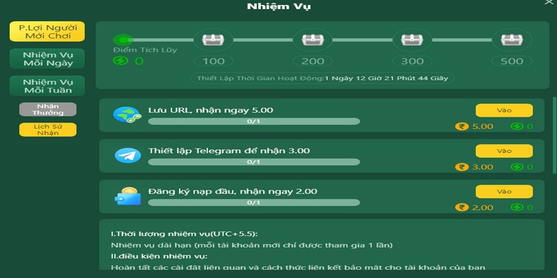 Hội viên hoàn thành nhiệm vụ mỗi ngày sẽ nhận được ưu đãi